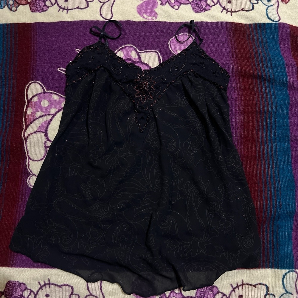 Black Lace Tank Top